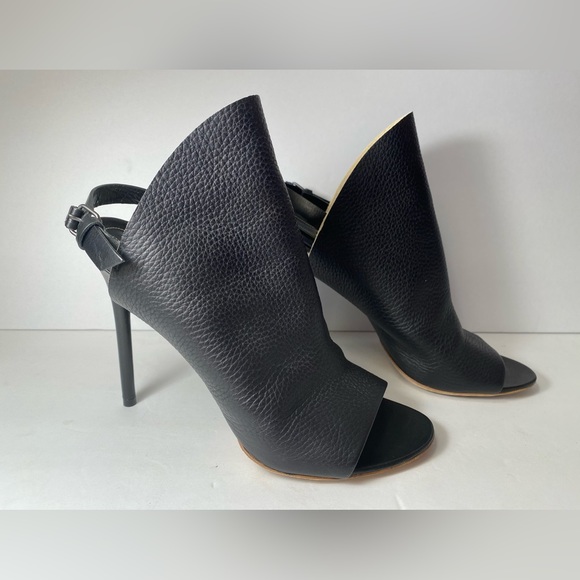 Balenciaga open toe slingback sandals heels black 37 7 - Picture 3 of 9